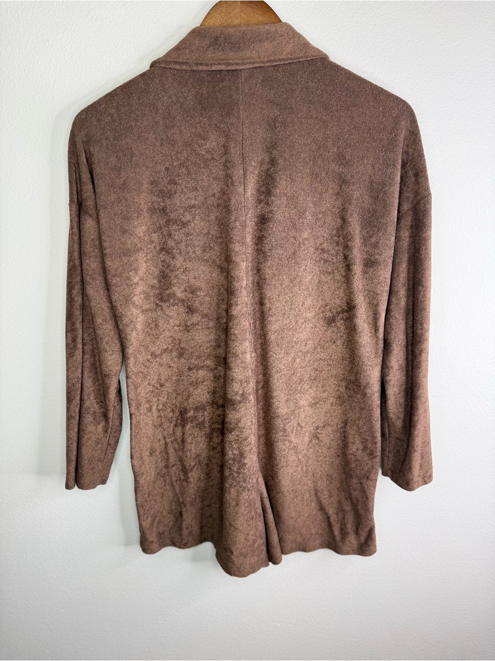 Princess Polly XS Relaxed Brown Hooded Terry Cloth Romper - Picture 4 of 12